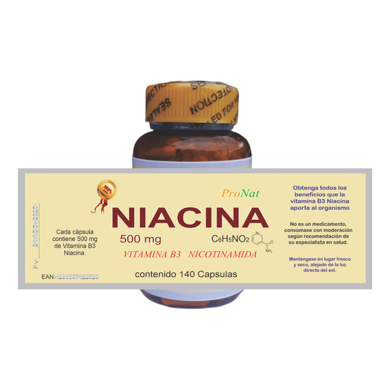 Niacina Cápsulas Vitamina B3 - Unidad a $256