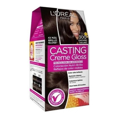 Kit Tintura L'Oréal Paris  Casting creme gloss Casting creme gloss tono 300 castaño oscuro 15Vol. para cabello