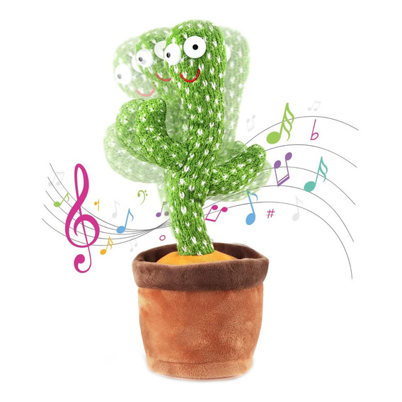 Juguete Cactus Luz Led Repite Sonido Habla Baila Interactivo