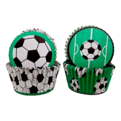 Pirotin Cupcake Nº10 Futbol Caja X100 Color Negro