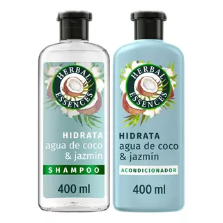 Pack Shampoo + Acondicionador Herbal Essences Agua De Coco & Jazmín 400ml