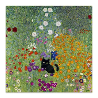 Cuadro Canvas El Jardin Del Agricultor Con Gato Klimt 70x70