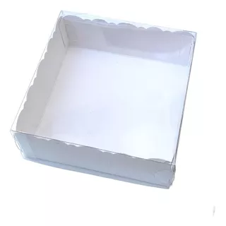 Caja Blanca  X 50 Tapa Acetato 10x10x3 Chocolates Bombones