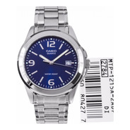 Reloj Casio Mtp 1215a 2a Lujoso Para Hombre Plateado/azul