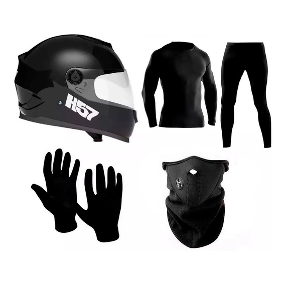 Casco Integral Halcon H57 + Combo Termico Invierno Fas Motos