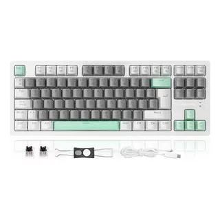 Terport Tr95-88 Teclado Mecánico Español Tkl 80% Con Tecla Ñ, Outemu Brown Hotswap, Retroiluminación Azul Con 9 Efectos Y Luces Rgb Laterales, Teclado Gamer De 88 Teclas Antighosting