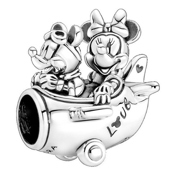 Dije Charm Pandora Minnie Mickey Mouse Disney Avión Original