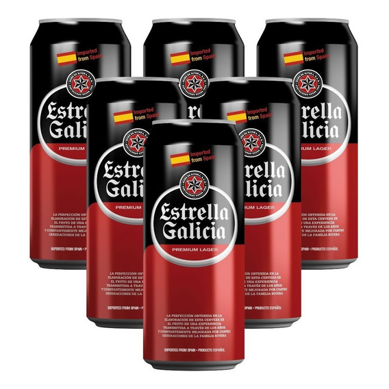 Cerveza Estrella De Galicia 350 Ml X 6 Unidades