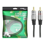 Cabo Performance Sound 018-0743 Audio 2 Rca 10m Profissional Plug Metal Fitz 10 Metros