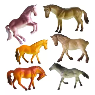 Cavalos De Brinquedo 6pçs Fazenda Animais Bichinhos Infantil