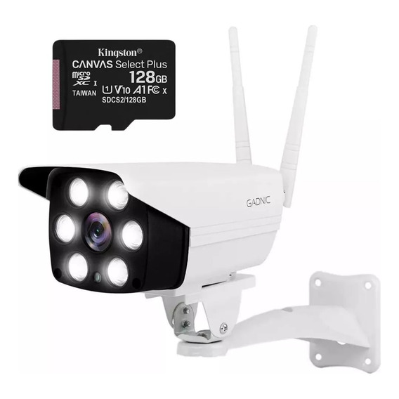 Kit Camara Seguridad Exterior Gadnic C200w+ Memoria 128gb