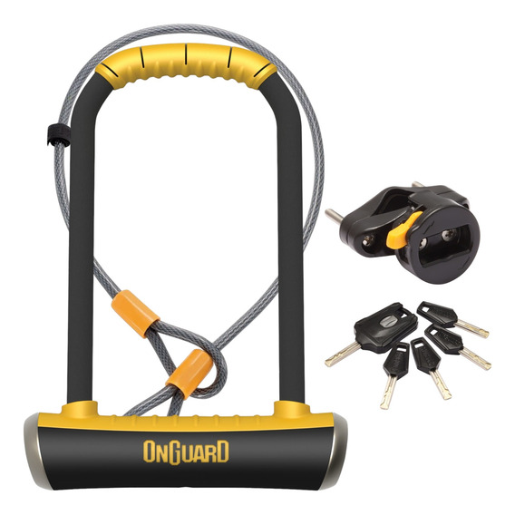 Candado U Lock Onguard 8000 + Cable Alargador 8044 Bicicleta