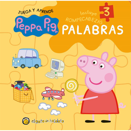 JUEGA Y APRENDE, PALABRAS - CON ROMPECABEZAS, de Peppa Pig. Editorial Guadal, tapa dura en español, 2023