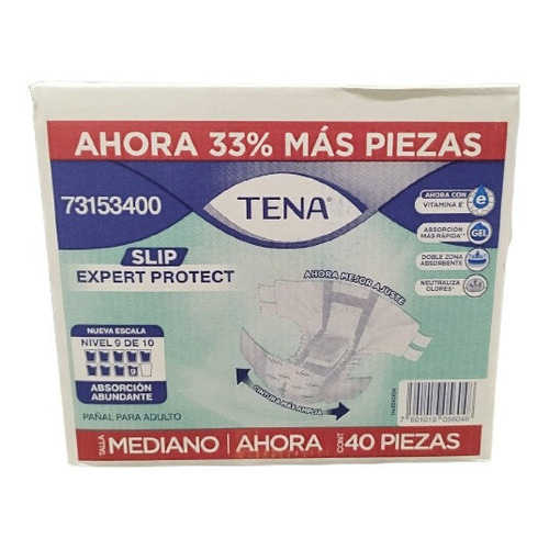 Tena Slip Expert Protect Pañal Para Adultos Mediano 40 Pzas