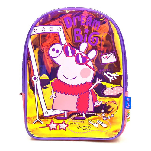Mochila Escolar Peppa Pig Dream Big Infantil Wabro Color Violeta
