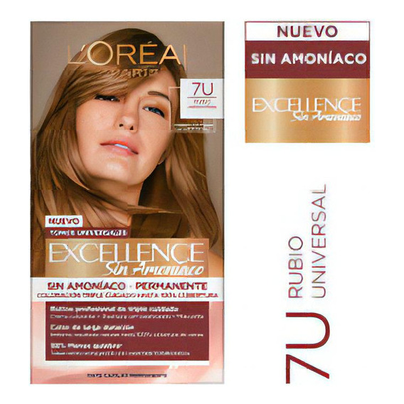  L'Oréal Excellence Coloracion triple cuidado sin amoníaco Rubio Claro Universal 8u