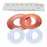 Kit Tubo De Cobre 1/4 E 3/8 15m Cada + Fita Pvc E Esponjosos