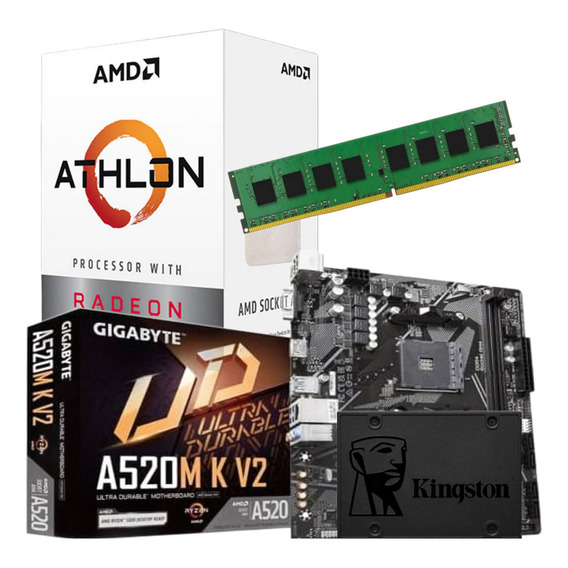 Combo Actualización Pc Amd Athlon 3000g + 8 Gb + Ssd 240