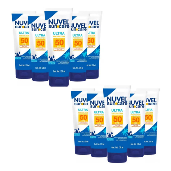 Protector Solar Fps 50 Nuvel Suncare 120 Ml 10 Pack