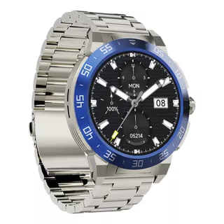 Reloj Inteligente Be-50 Smartwatch Color De La Caja Blanco Color De La Malla Plateado Color Del Bisel Azul Diseño De La Malla Mesh