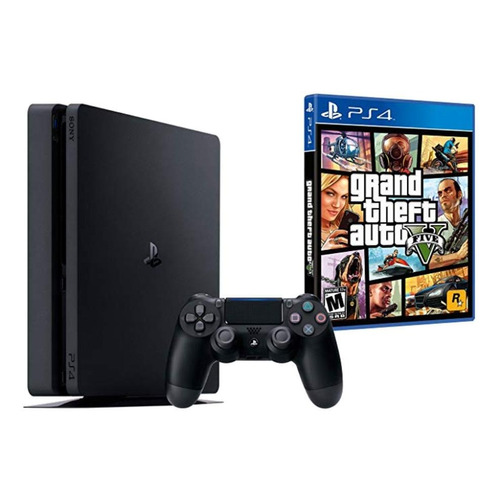 Sony PlayStation 4 500GB Grand Theft Auto V color  negro azabache