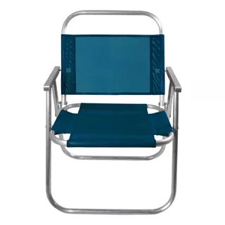 Cadeira De Praia Alumínio Riviera Até 130kg Cor Azul