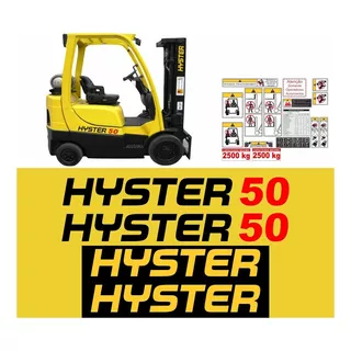 Kit Adesivo Empilhadeira Hyster 60 Completo + Etiquetas Mk Cor Preto