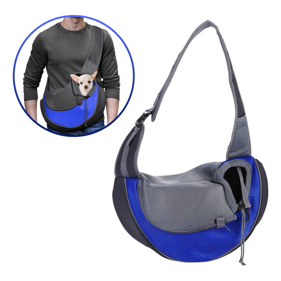 Bolso Para Transportar Mascotas Pequeñas Transpirable Color Azul