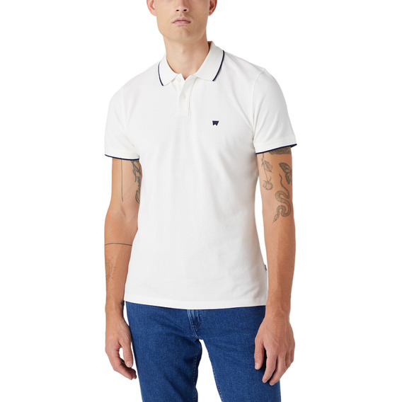 Polera Hombre Solid Polo Worn White