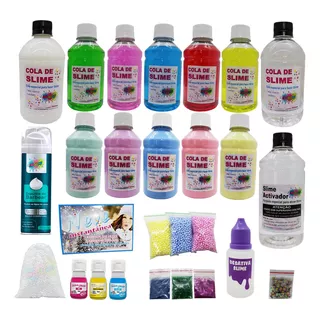 Kit Para Fazer Slime Colas Clear Com Desativa Slime Ativador