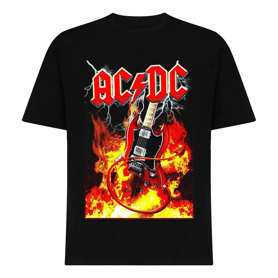 Polera Diseño Ac/dc Estampado Dtf Cod 002