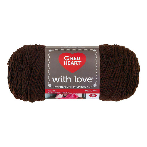 Estambre With Love Liso Ultra Suave Red Heart Coats Color 1321 Chocolate