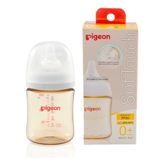 Mamadera Pigeon 3rd Gen Softouch Boca Ancha Ppsu 160ml