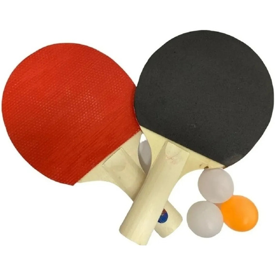 Kit 2 Paletas De Ping Pong Con 3 Pelotas 
