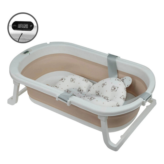 Bañera Plegable Avanti Delfin C/reduc Y Termómetro | 25 Lts Color Beige Animales