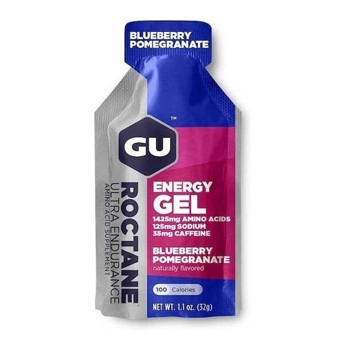 Suplemento en gel GU  Roctane Energy Gel sabor blueberry pomegranate en sachet de 32g pack x 24 u