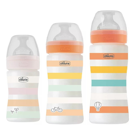 Set De 3 Mamadera Natural Feeling Biberon Chicco Tripack