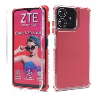 Funda 3 En 1 Para Zte V50 Smart Proteccion 360 Case Uso Rudo