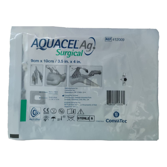 Paquete Aquacel Ag Surgical 9x10cm Apósito 10 Piezas 