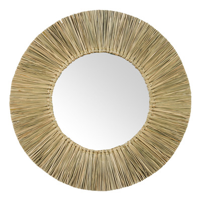 Espejo Circular Seagrass Diseño 60cm Natural Sm01