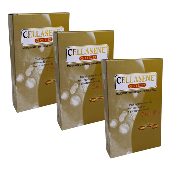 Combo 3 Cellasene Gold X 30 Capsulas Anticelulitis Original
