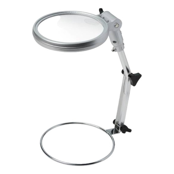 Lupa Mesa Plegable X2 Con Luz Led 130mm Manicuria Joyeria