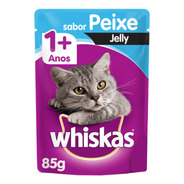 Alimento Whiskas 1+ Para Gato Adulto Sabor Peixe Jelly Em Saco De 85g
