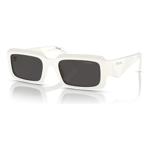 Gafas de sol Prada White Pr27zs 17k08z, 54 colores, montura blanca, color varilla blanca, color blanco, lente negra