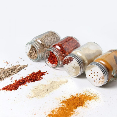 Especieros De Vidrio C Asa Tapa De Acero 21850 Bazarnet. P