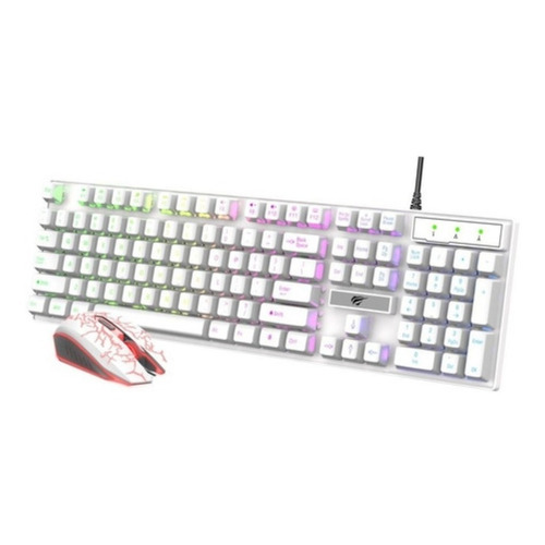 Combo Gamer Havit Teclado Y Mouse Hv-kb101cm White Español Color del teclado Blanco