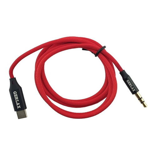 Cable Auxiliar 3.5mm 1 Metro Tipo C - Jack Color Rojo