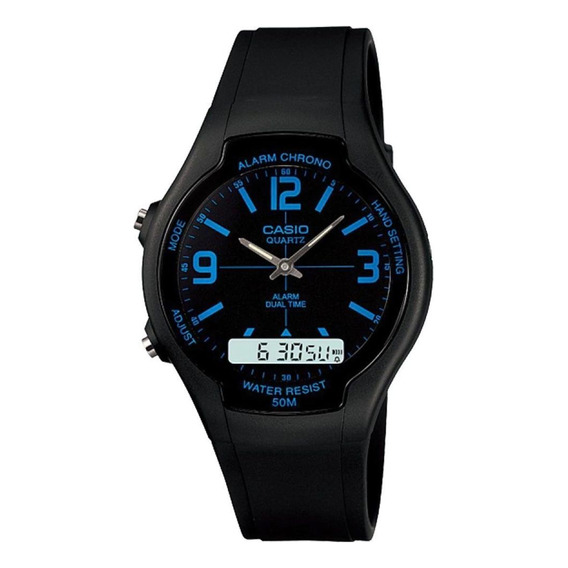 Reloj Análogo/digital Casio Aw-90h-2bvdf Resistente Al Agua