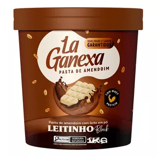 Pasta De Amendoim Gourmet La Ganexa 1kg - Leitnho Black