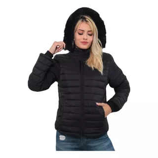 Jaqueta Casaco Feminino Puffer Bobojaco Pelucia Toca Pelinho